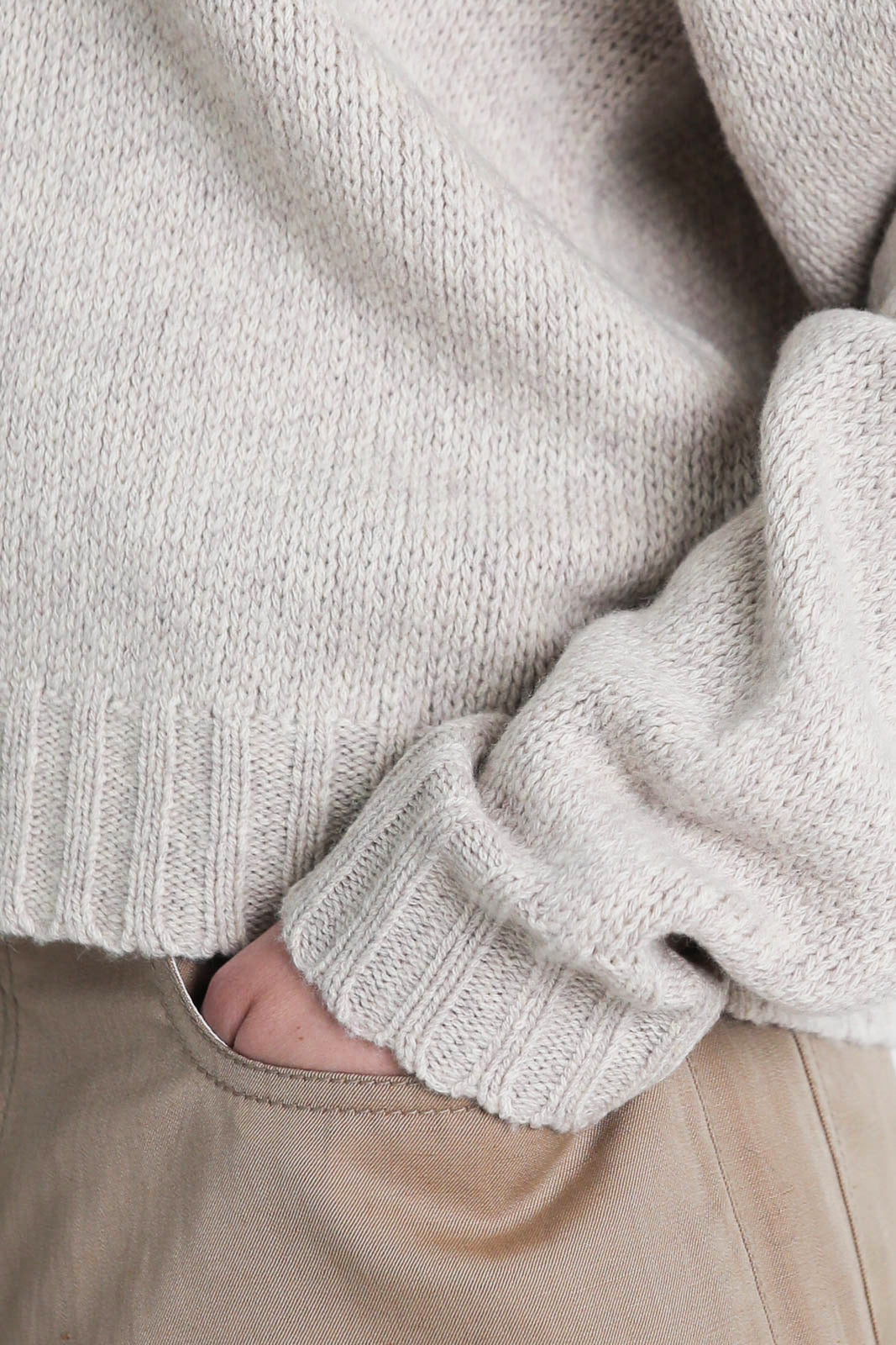 6397, Pullover High Crew in Natural