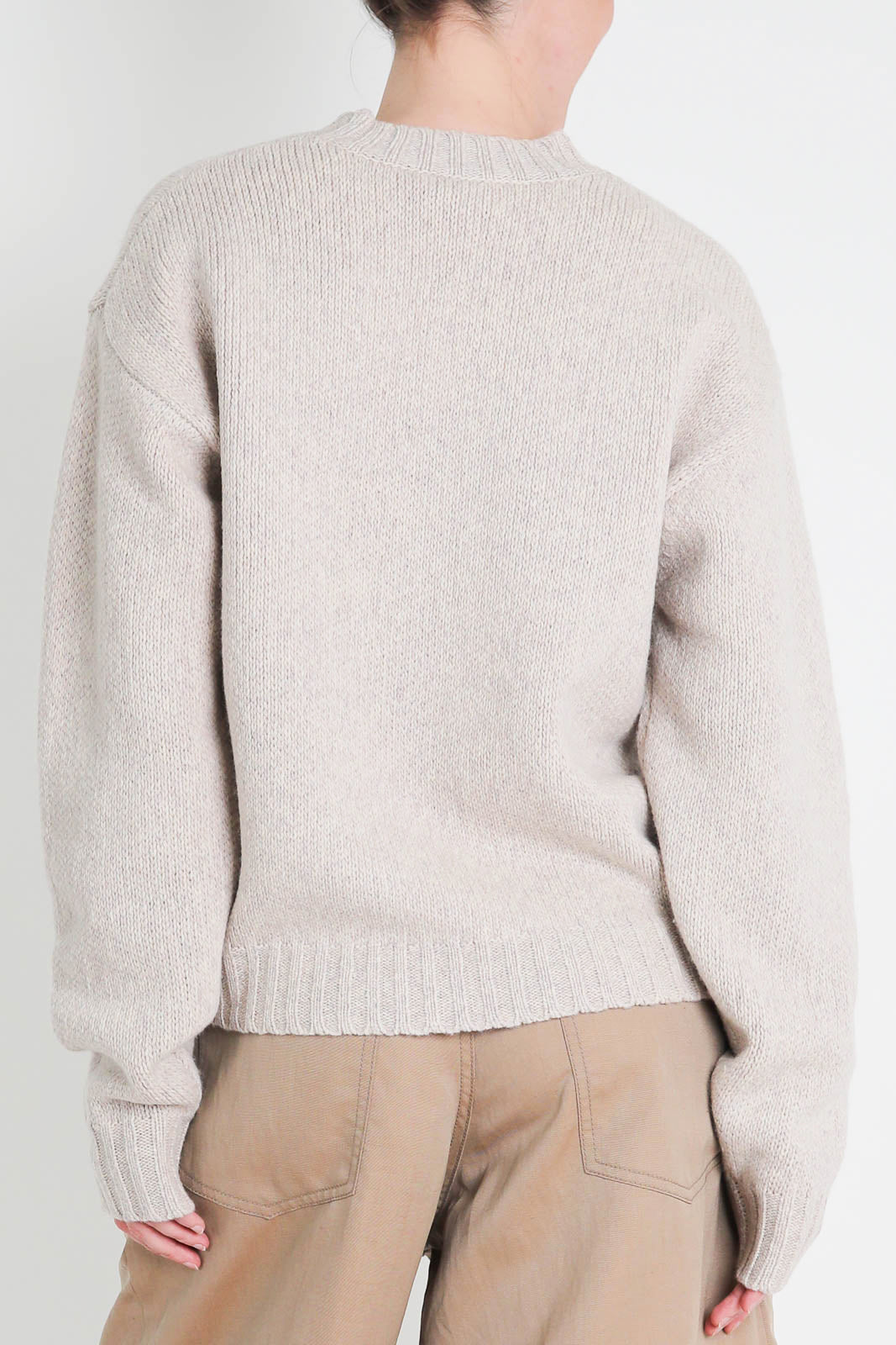 6397, Pullover High Crew in Natural