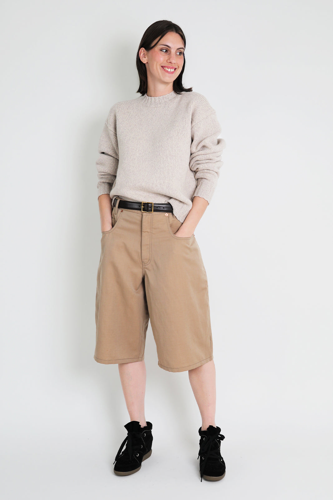 6397, Pullover High Crew in Natural