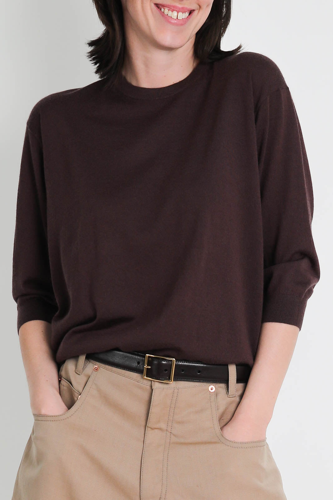 6397, T-Shirt Elbow Crew in Espresso