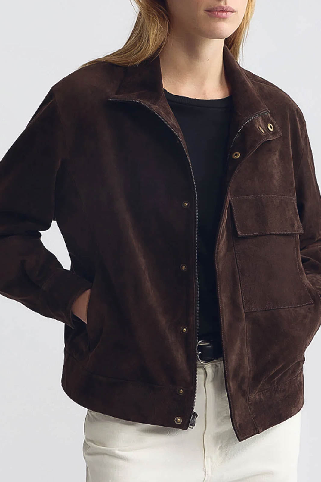 Nili Lotan, Jacke Cirque in Chocolate Brown