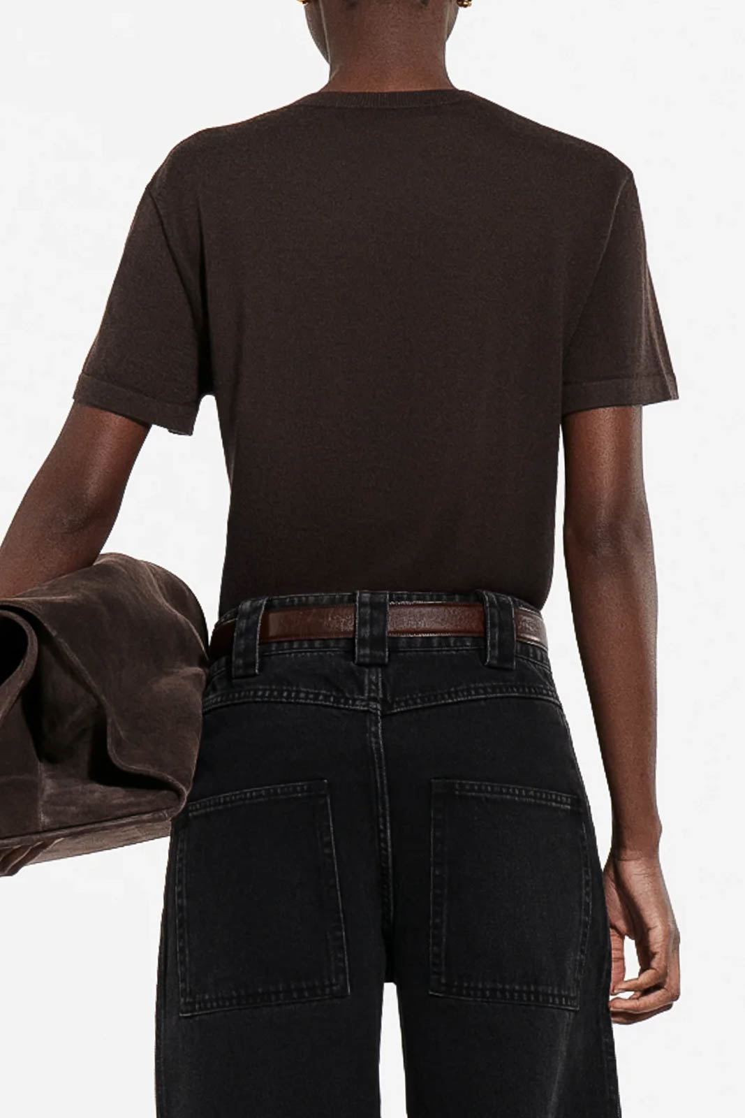 CO, T-Shirt aus Kaschmir in Chocolate