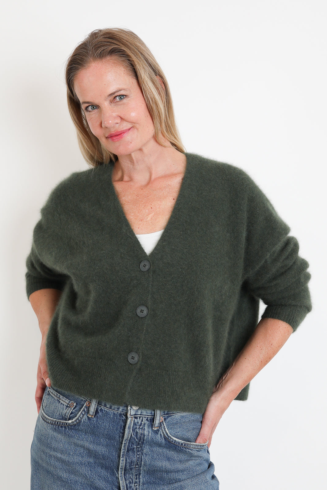 CTPlage, Cardigan aus Wolle in Khaki