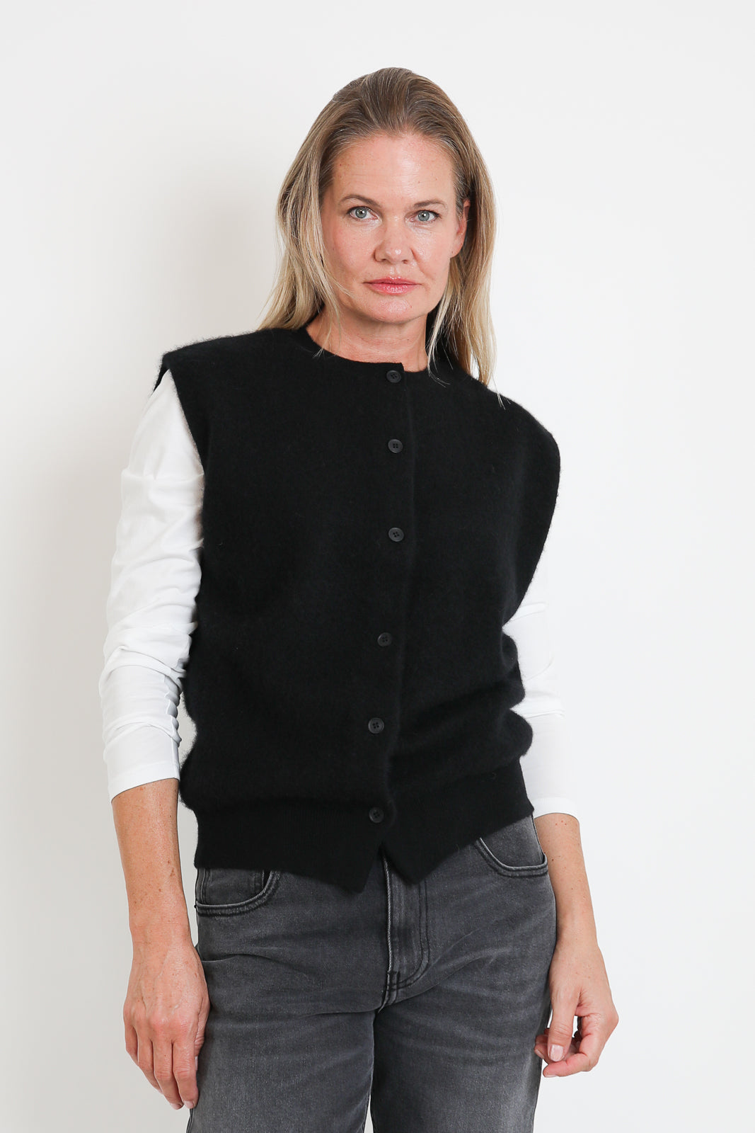 CTPlage, Gilet aus Wolle in Schwarz
