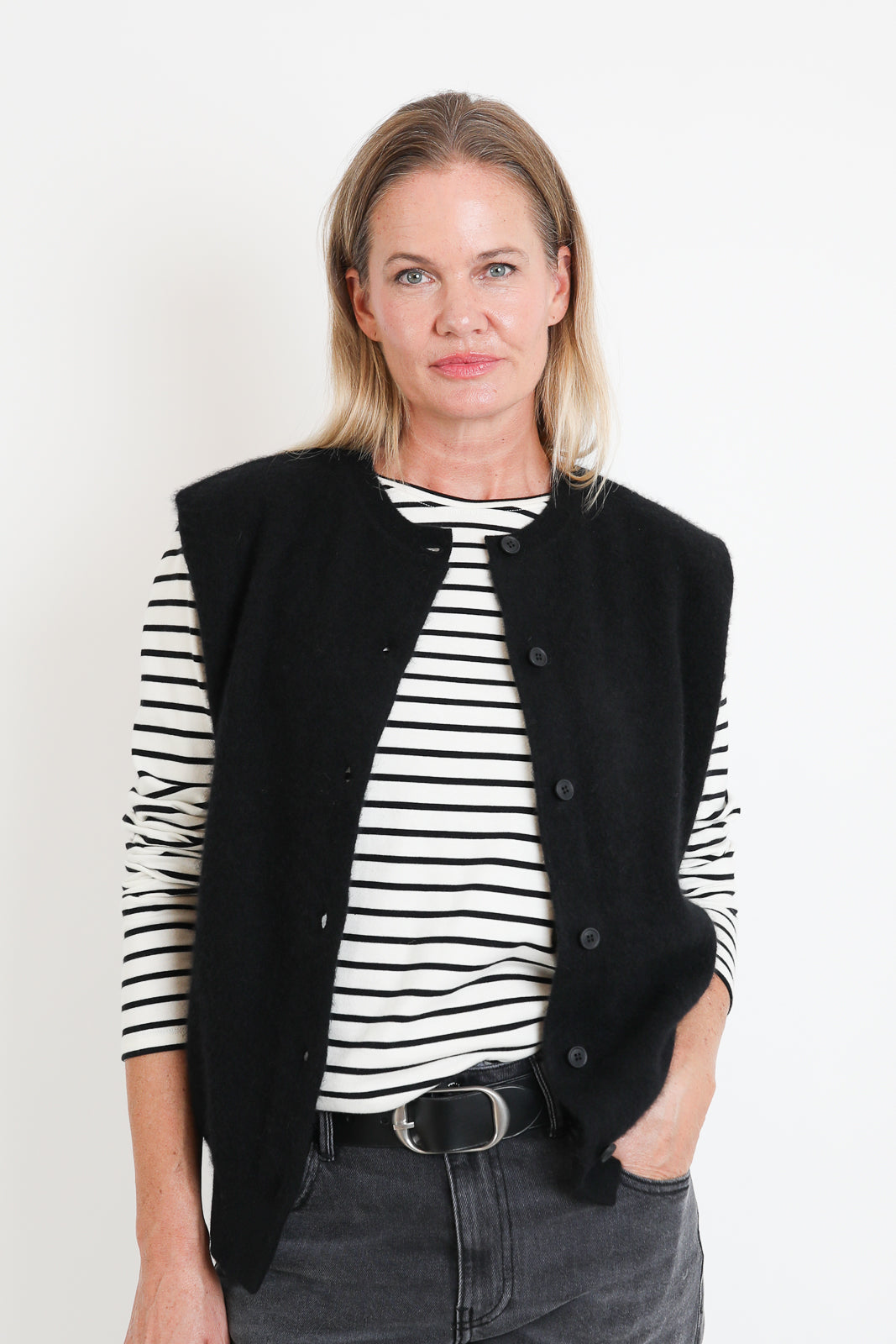 CTPlage, Gilet aus Wolle in Schwarz
