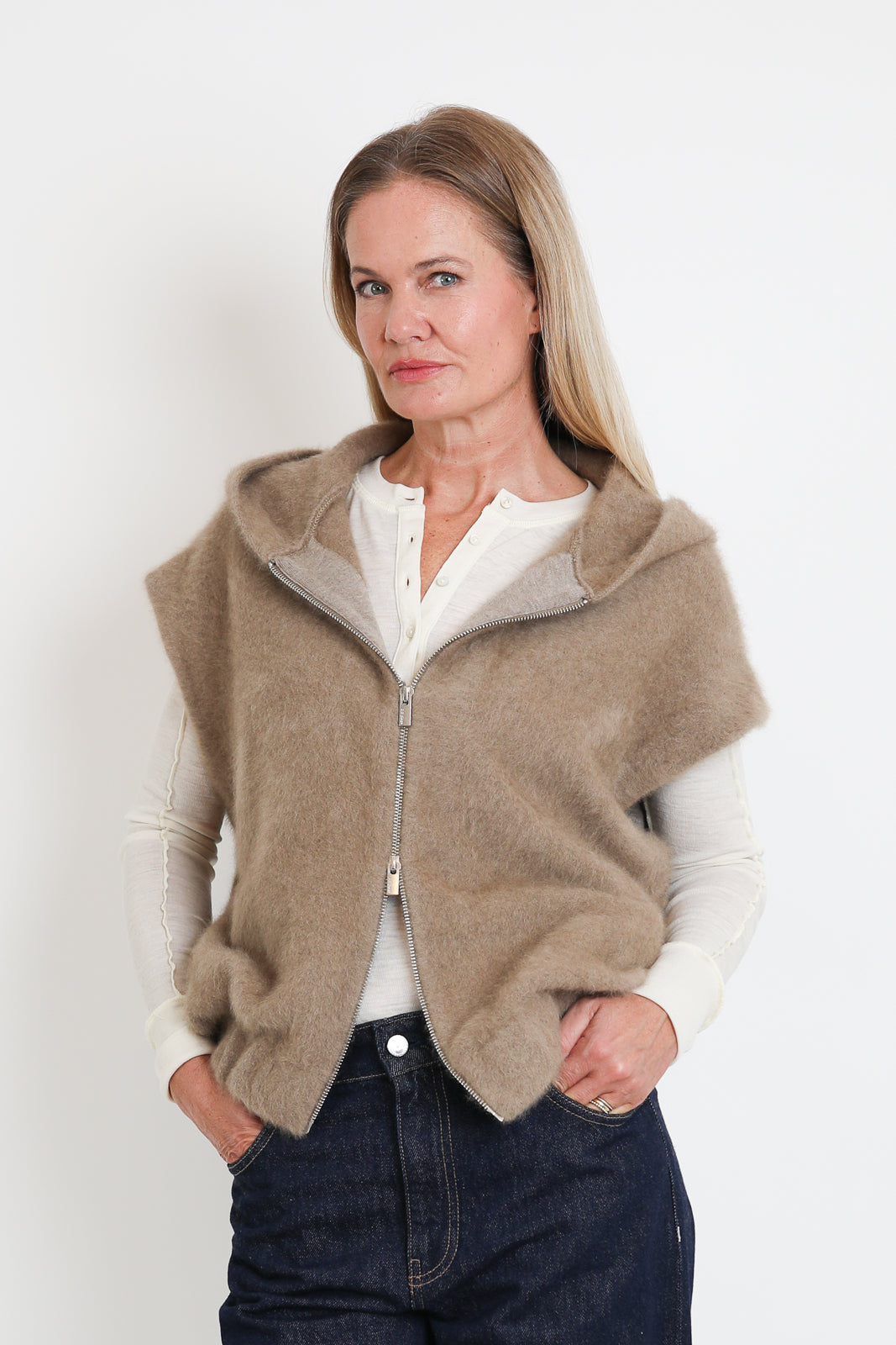 CTPlage, Gilet mit Kapuze in Camel