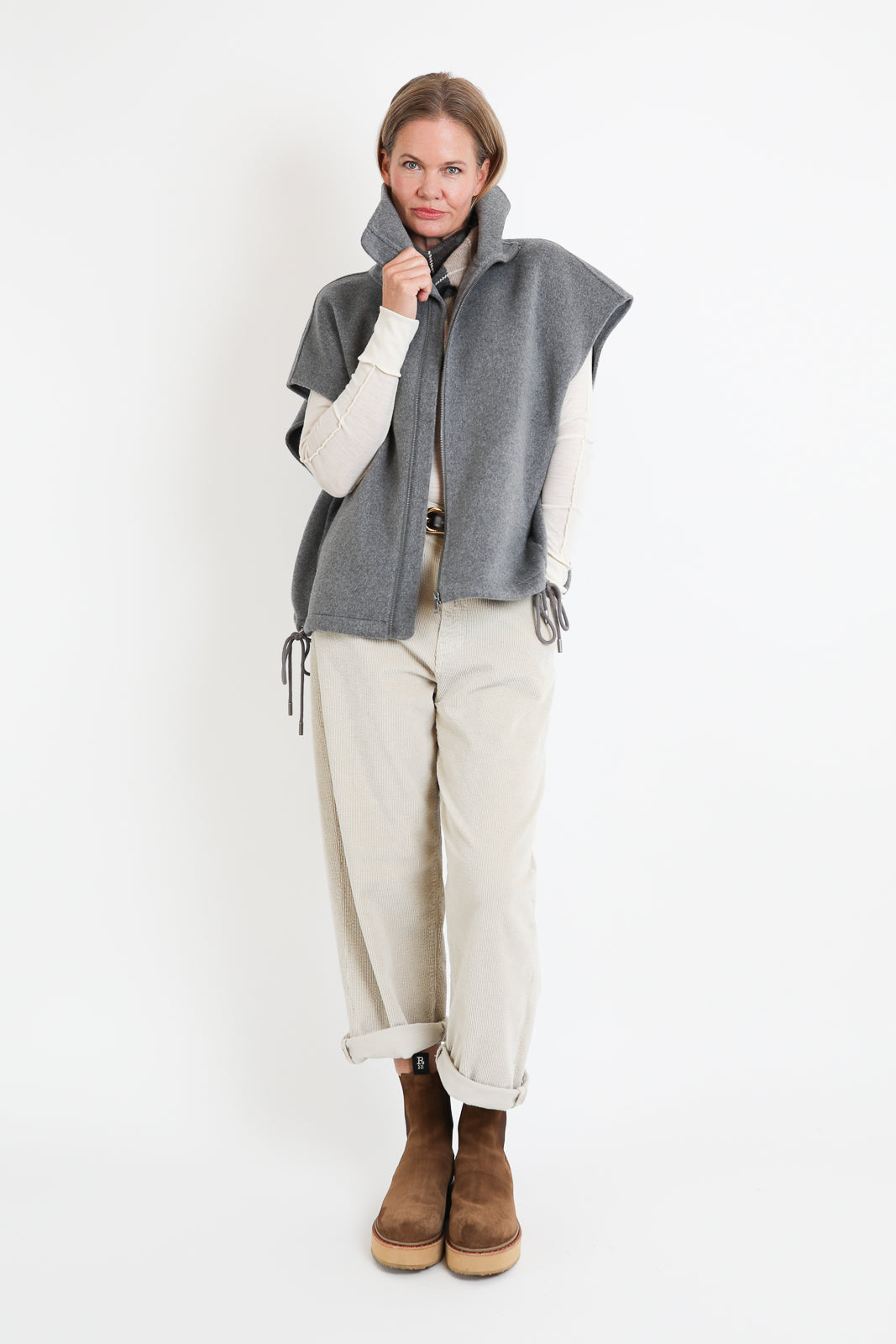Soeur, Gilet Juno in Gris Clair