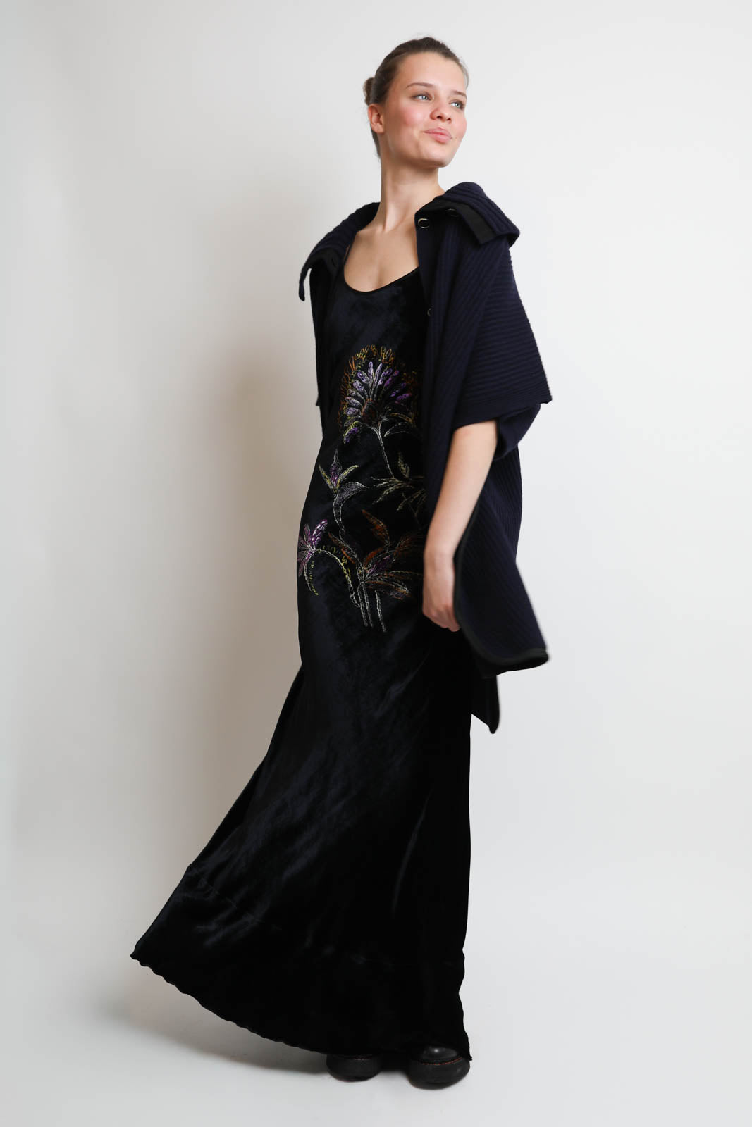 Forte-Forte, Kleid Sogni Velvet in Notte