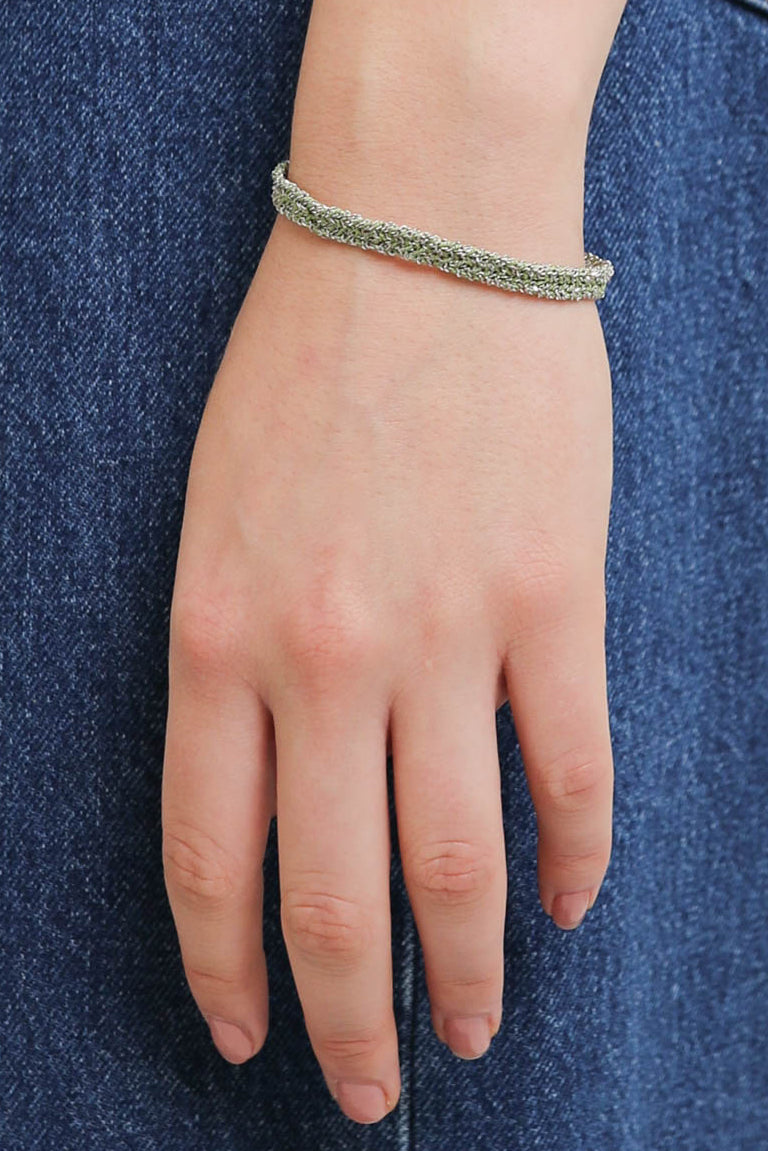 Marie Laure Chamorel, Armband Geflochten in Silver Jade