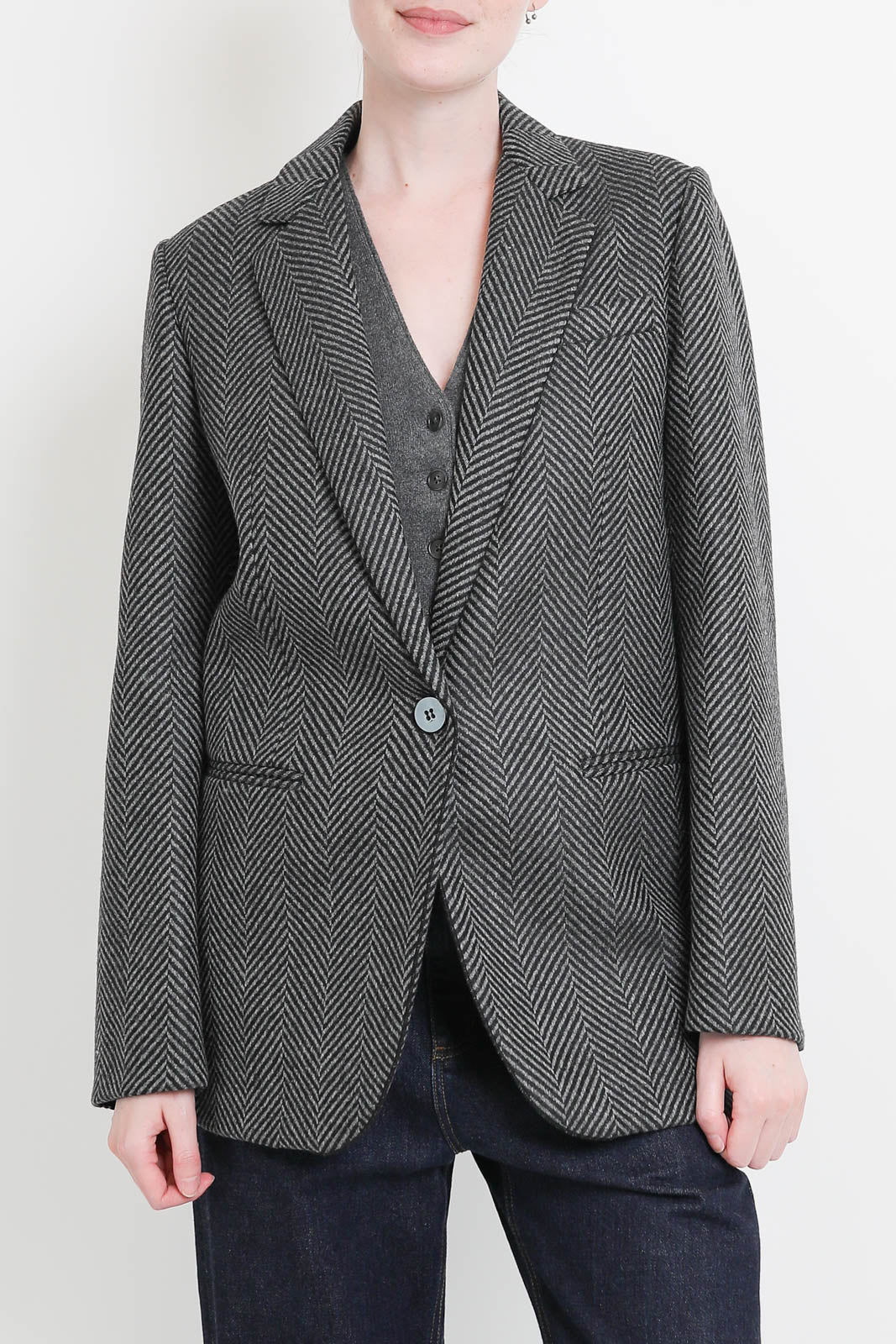Forte-Forte, Blazer Chevron Wool in Antracite