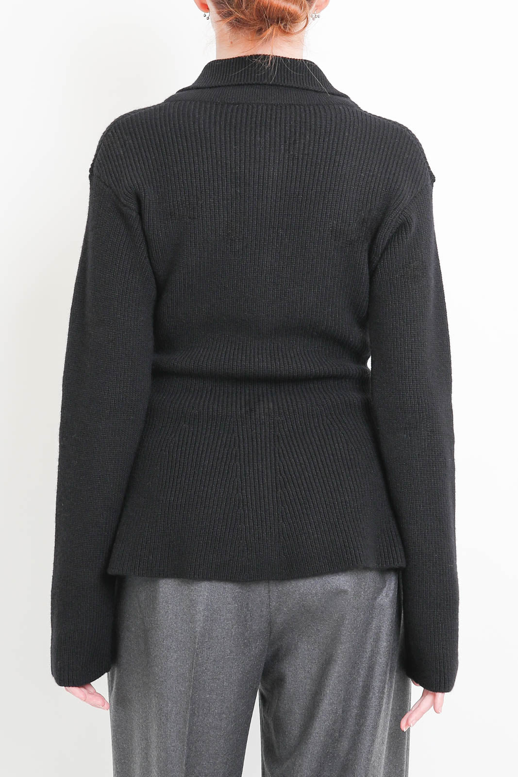 Rohe, Cardigan Waisted Rib in Schwarz