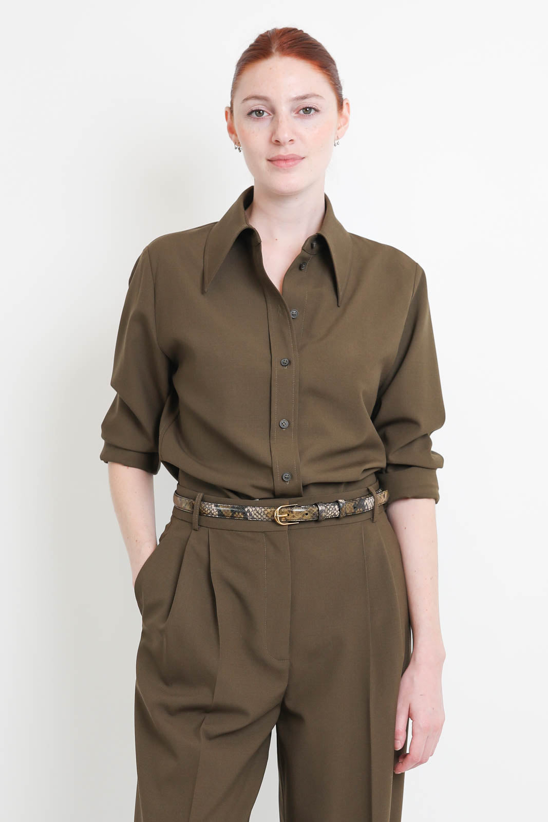 Rohe, Bluse aus Wolle in Forest