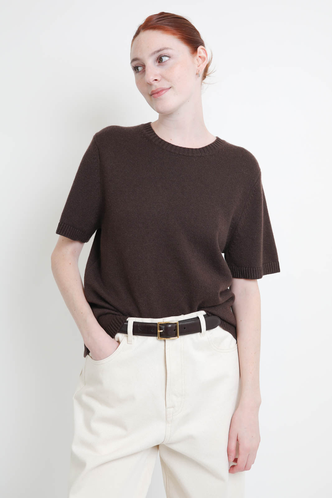 Soft Goat, T-Shirt Oversized in Mocha