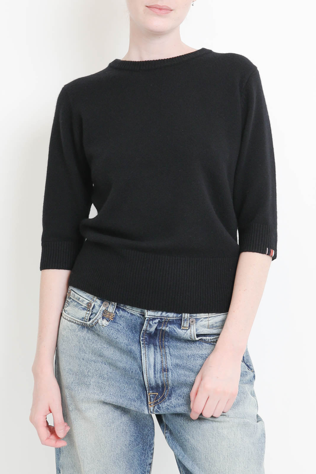 Extreme Cashmere, Pullover mit kurzen Ärmeln Well Lamb in Raven