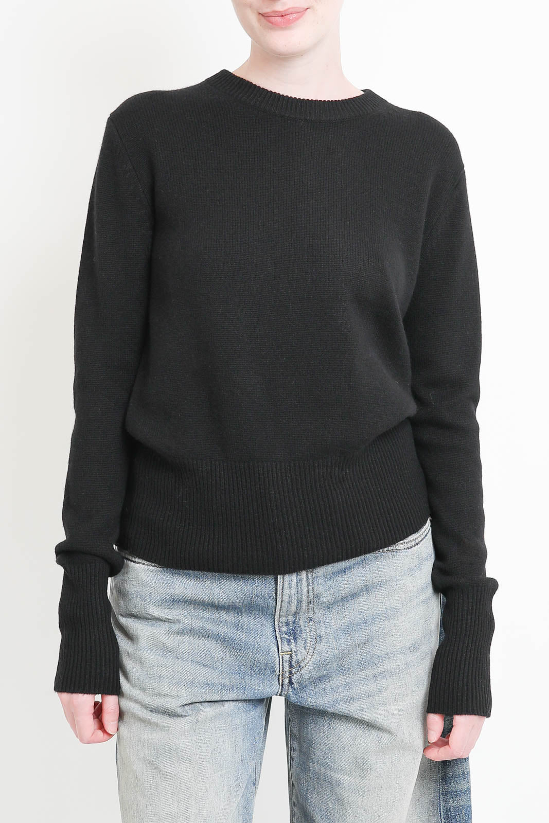 Soft Goat, Pullover Classic Crewneck in Schwarz