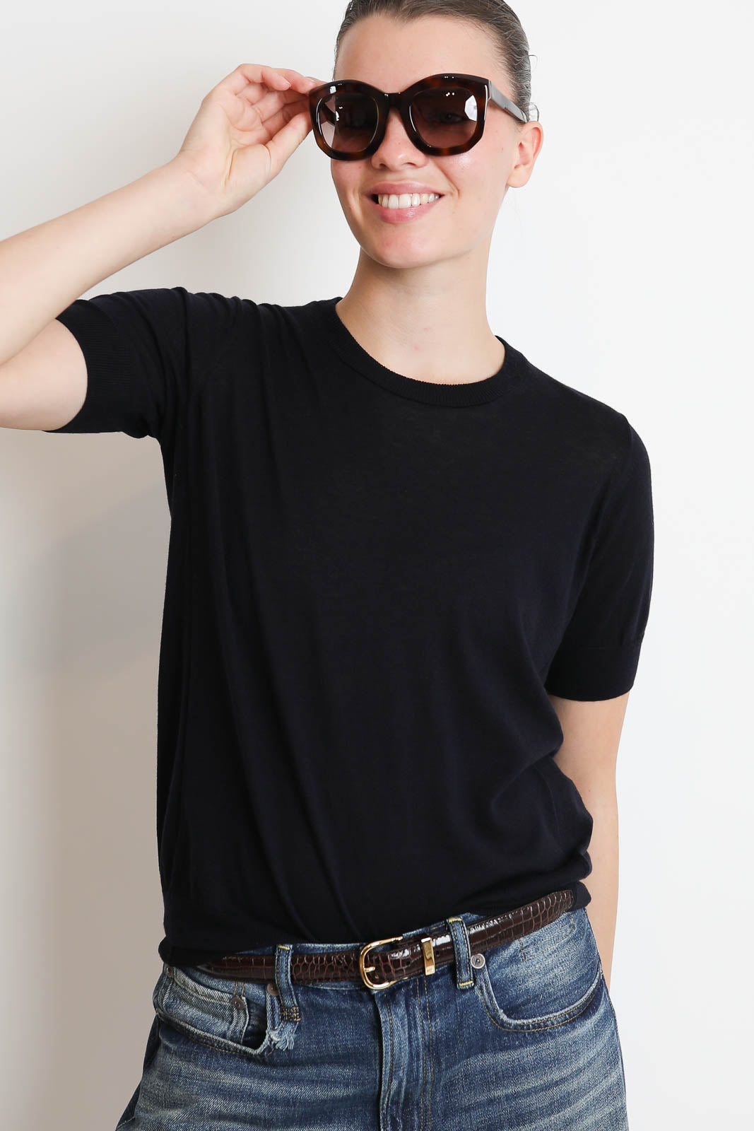 C. T. Plage, T-Shirt Round in Navy