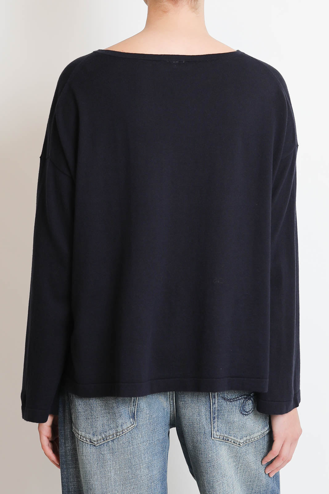 C. T. Plage, Pullover Cotton-Blend in Navy