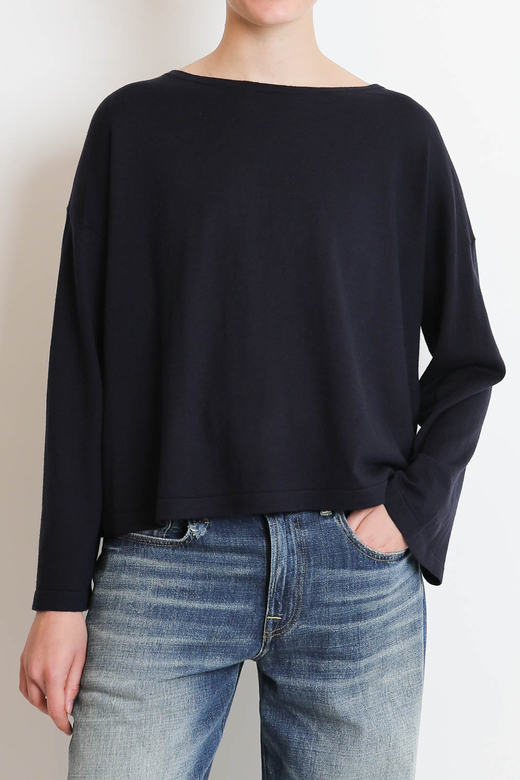 C. T. Plage, Pullover Cotton-Blend in Navy