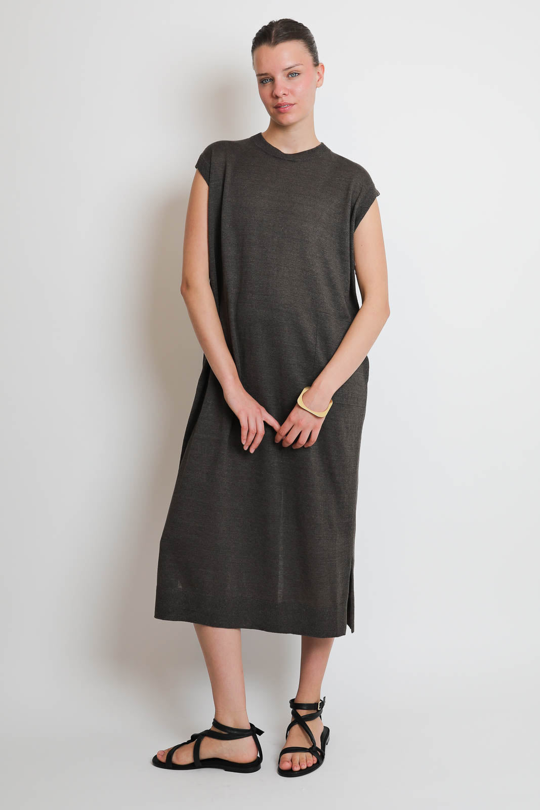 C. T. Plage, Kleid aus Leinen in Braun