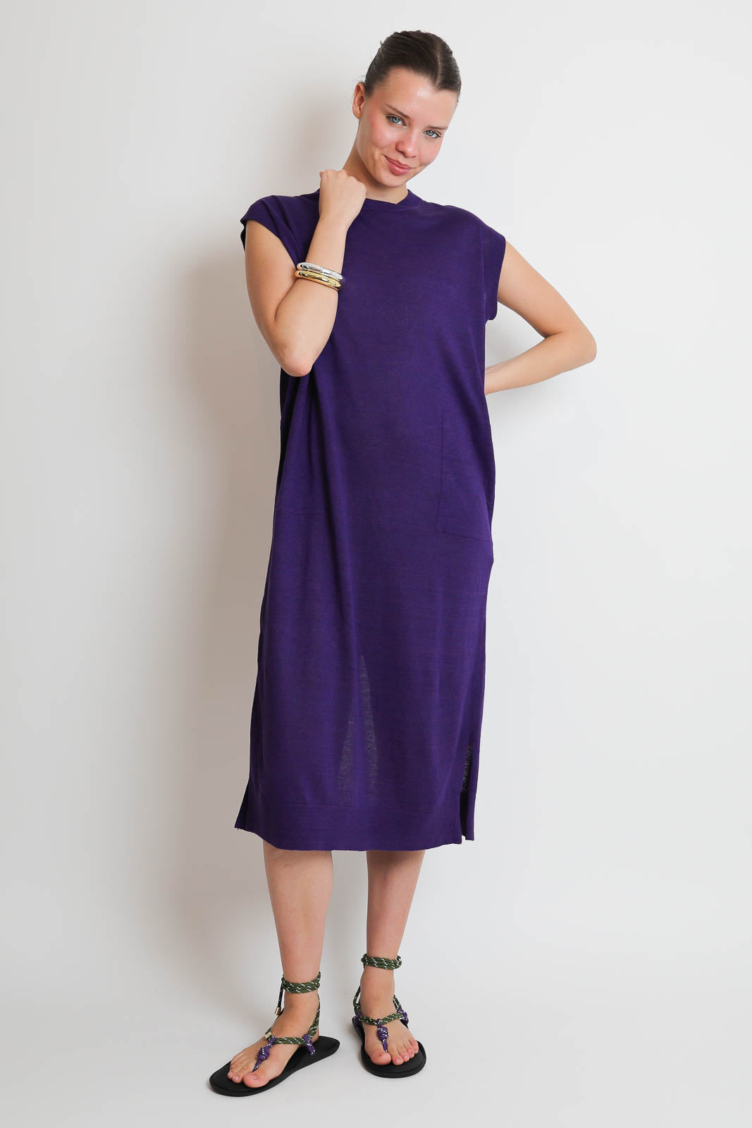 C. T. Plage, Kleid aus Leinen in Violett