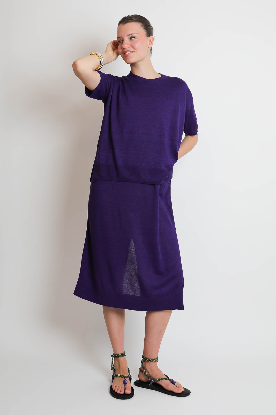 C. T. Plage, Kleid aus Leinen in Violett