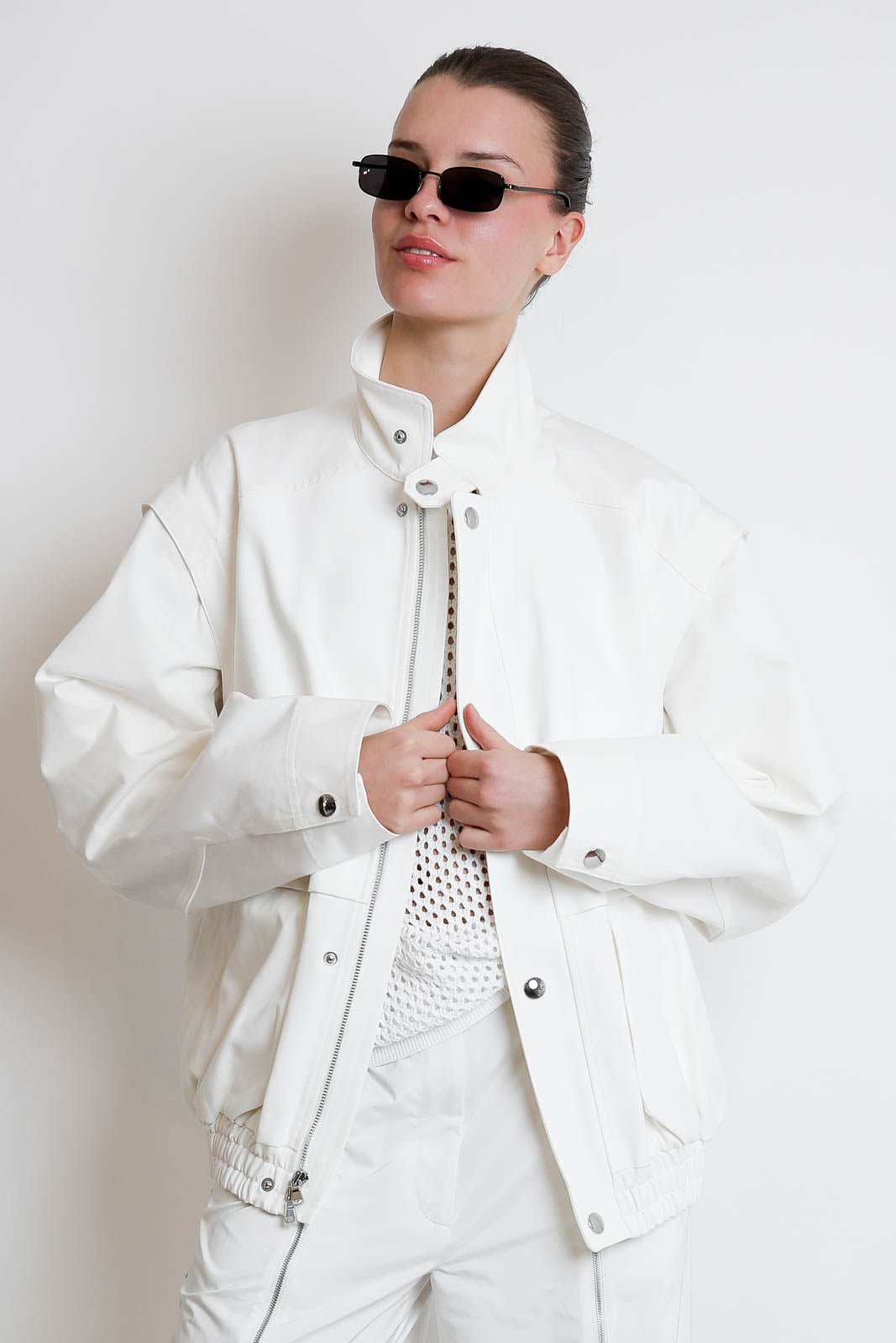 Jacke Patchwork Slicker in Weiss