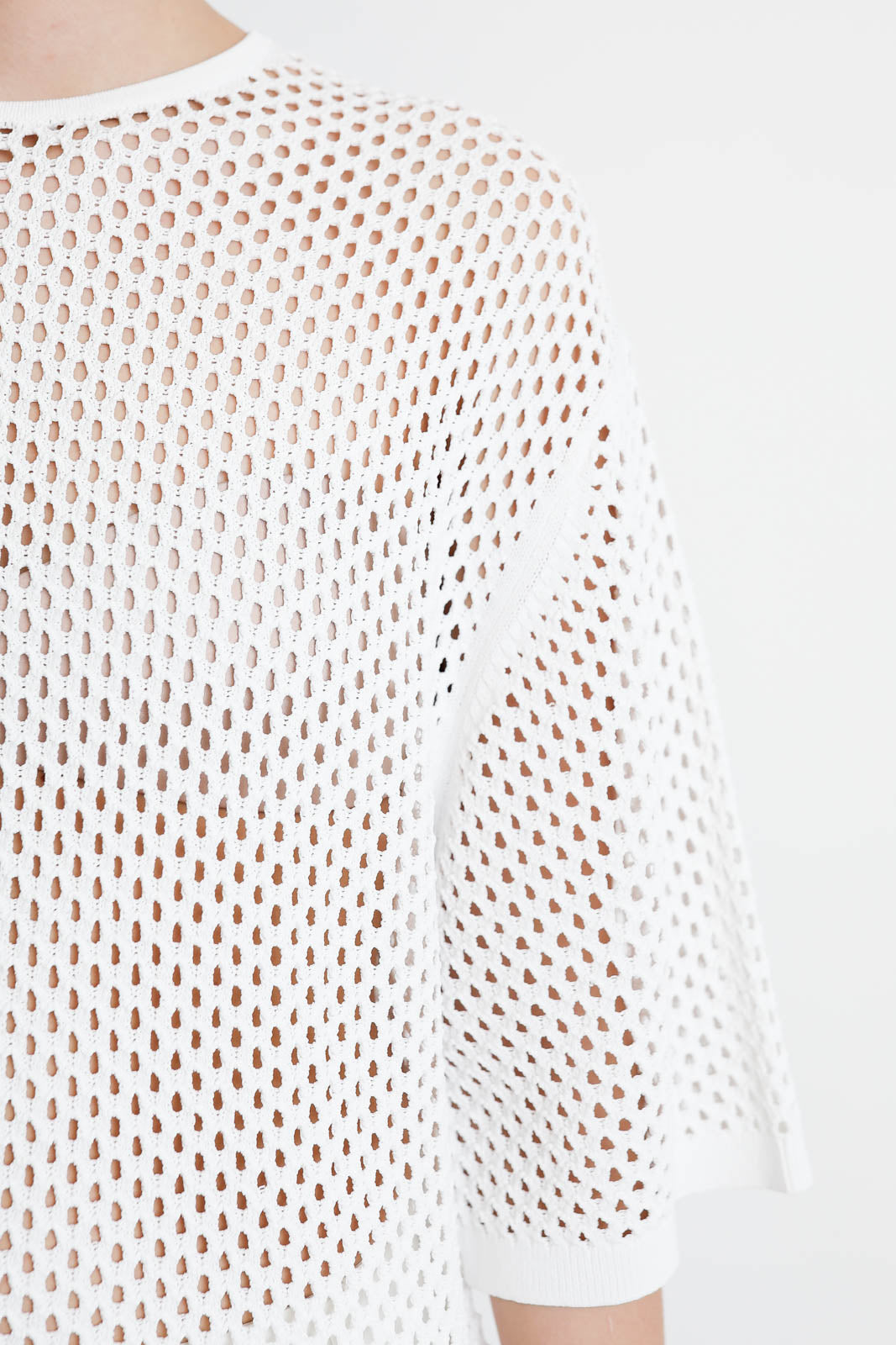 T-Shirt Crochet Netting in Weiss