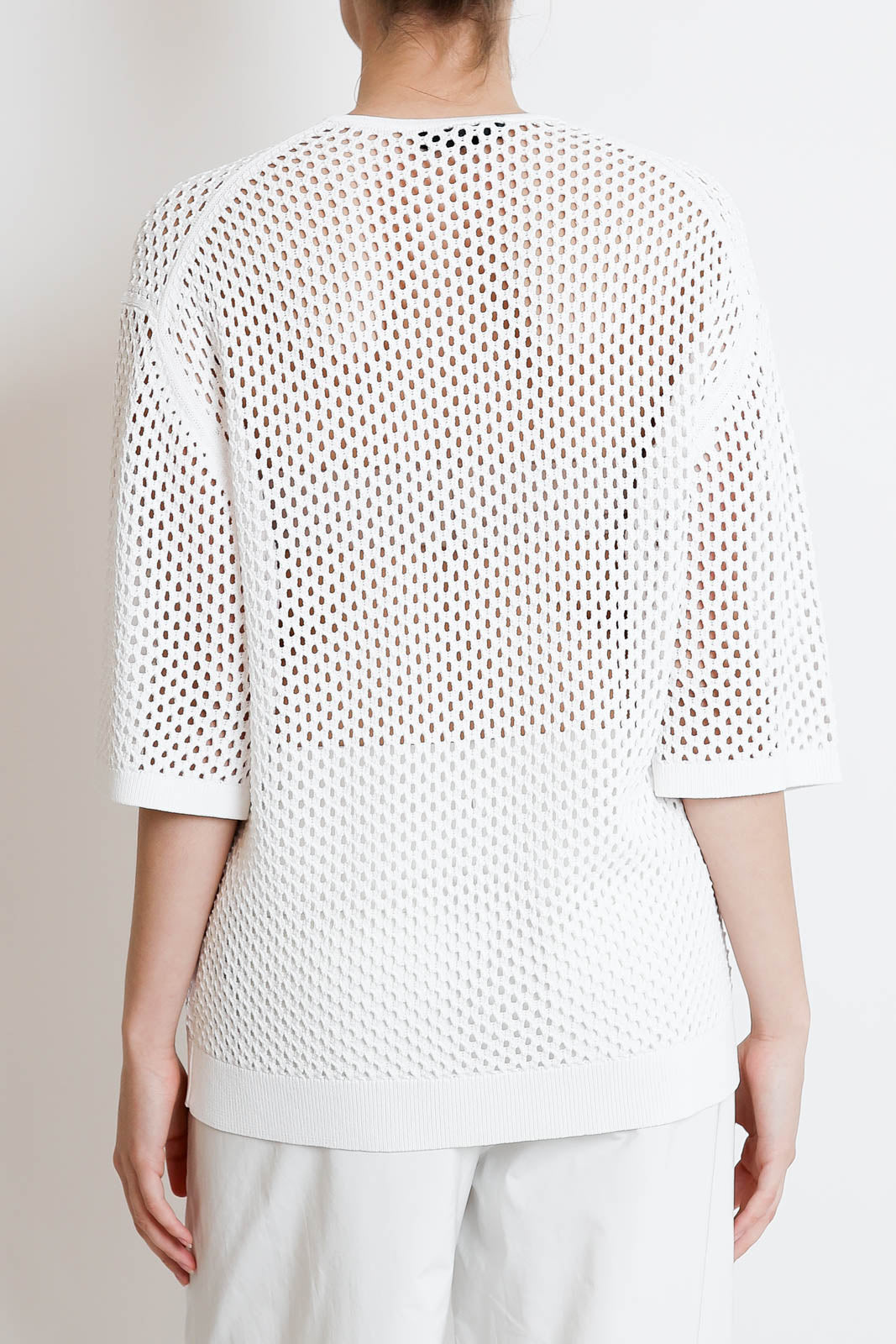 T-Shirt Crochet Netting in Weiss