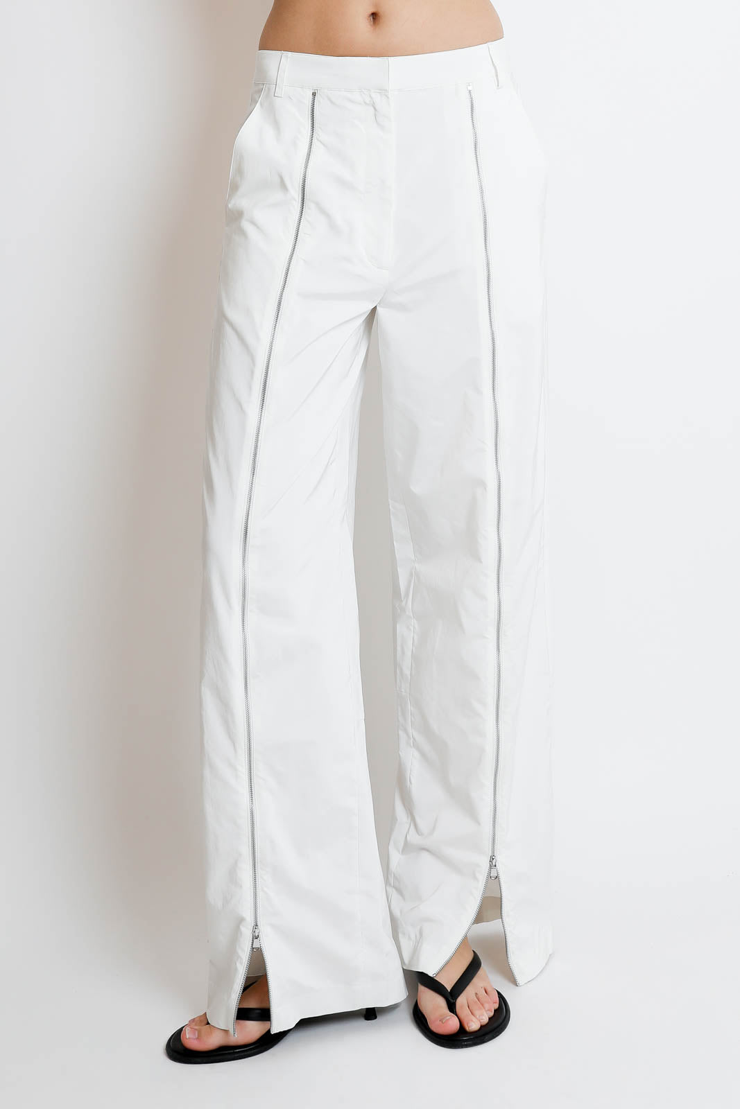 Hose Nylon Zipper in Weiss