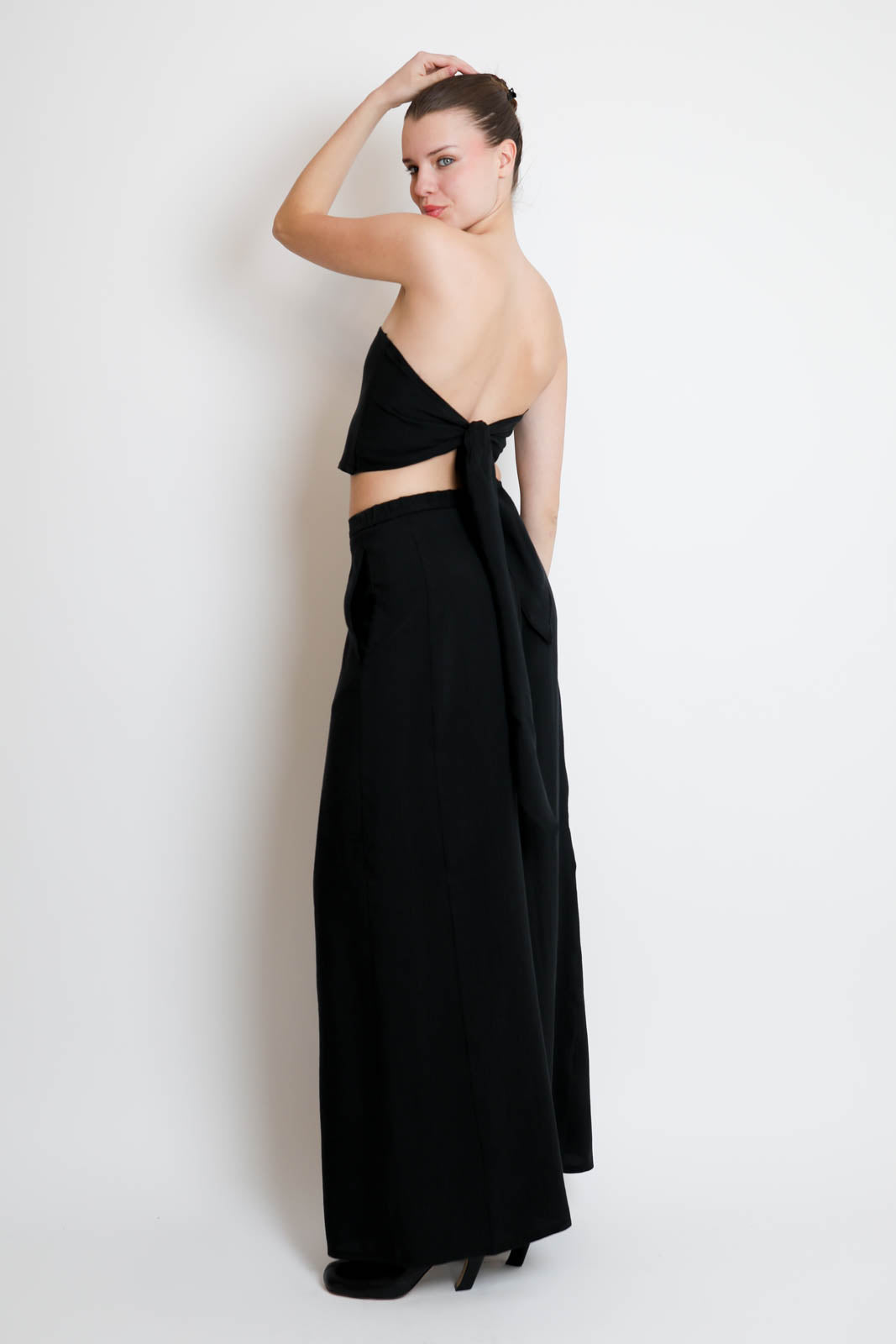 Forte-Forte, Top Slubbed Bustier in Schwarz