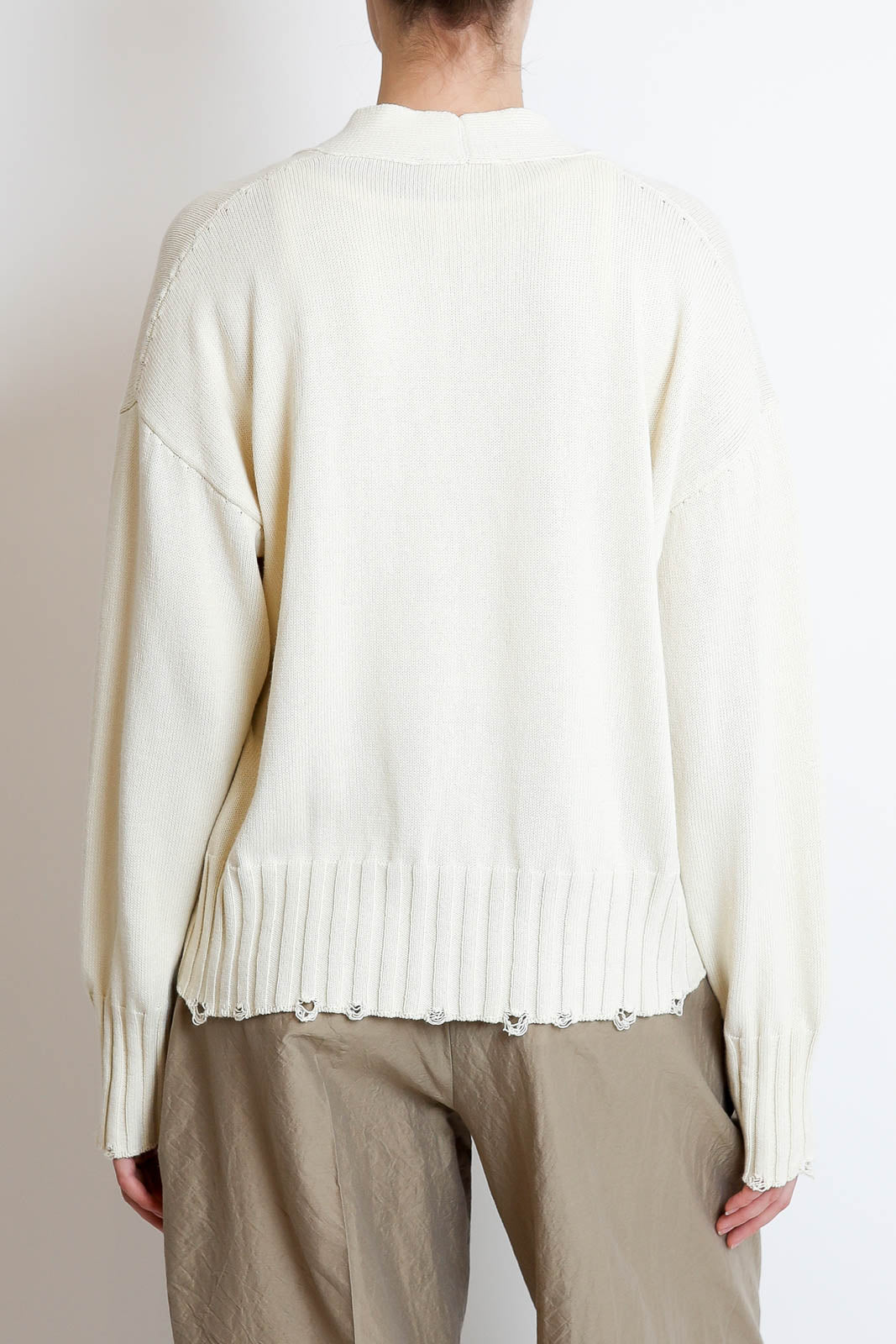 Atomo Factory, Cardigan aus Baumwolle in Panna