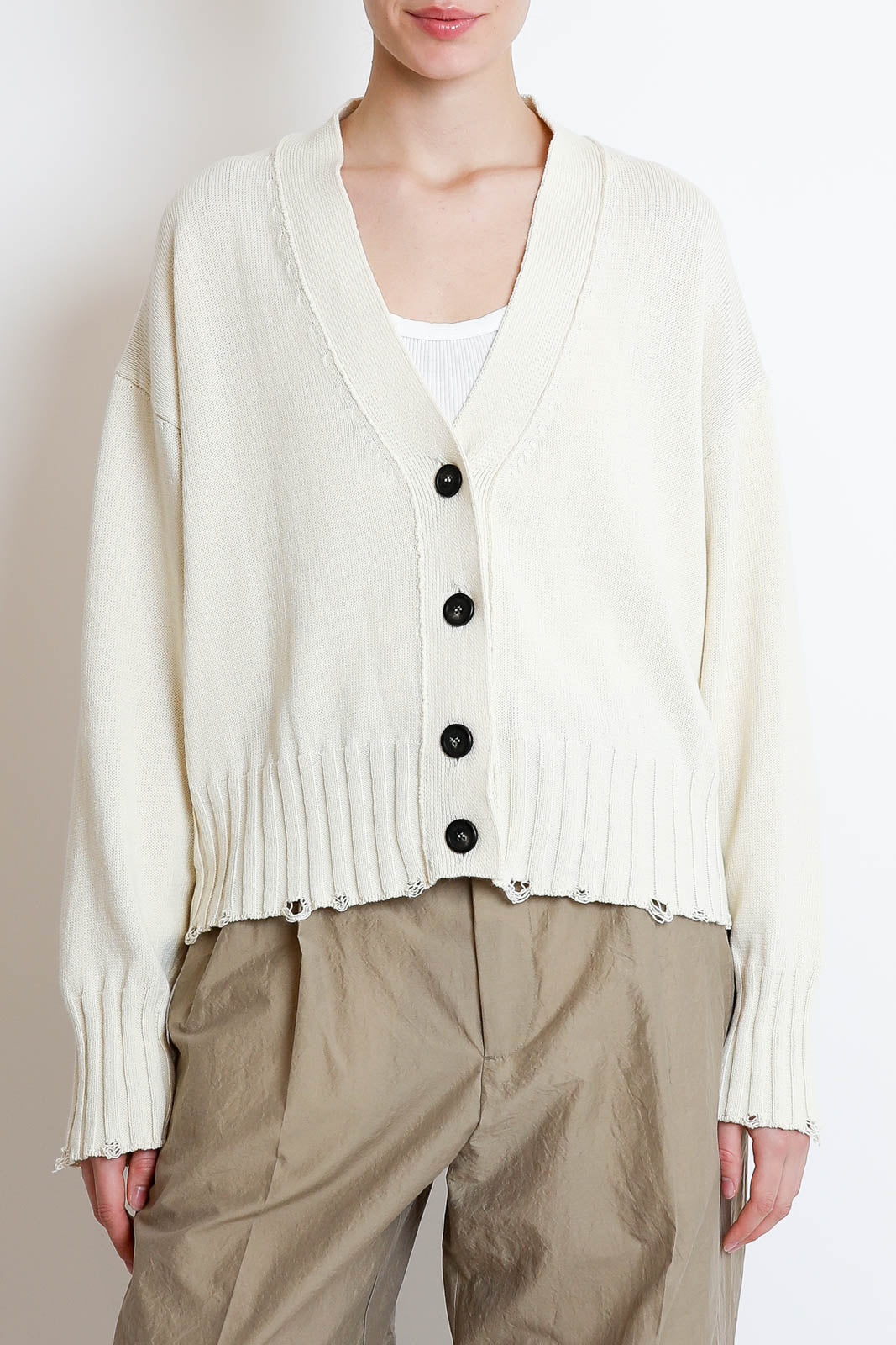 Atomo Factory, Cardigan aus Baumwolle in Panna