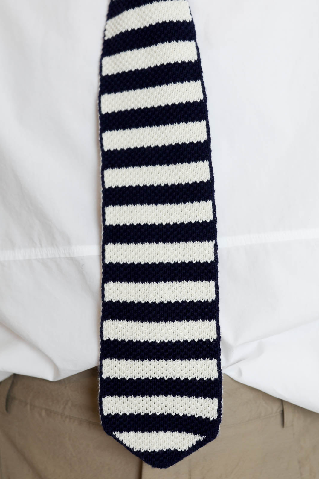 Krawatte aus Baumwolle in Bianco/Blu/Sabbia