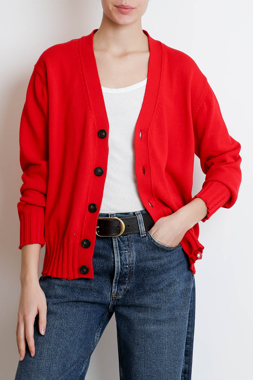 Atomo Factory, Cardigan aus Baumwolle in Rosso