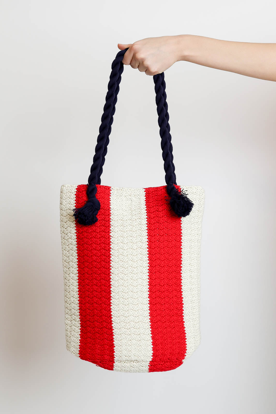 Atomo Factory, Tasche aus Baumwolle in Bianco/Rosso/Sabbia