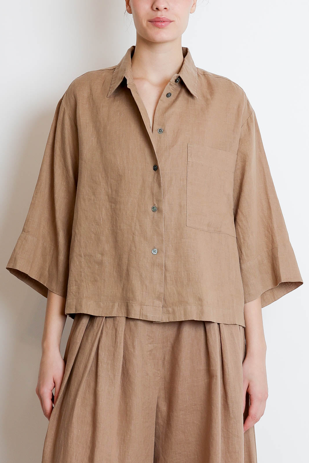 Zenggi, Bluse Washed Linen in Cafe au Lait