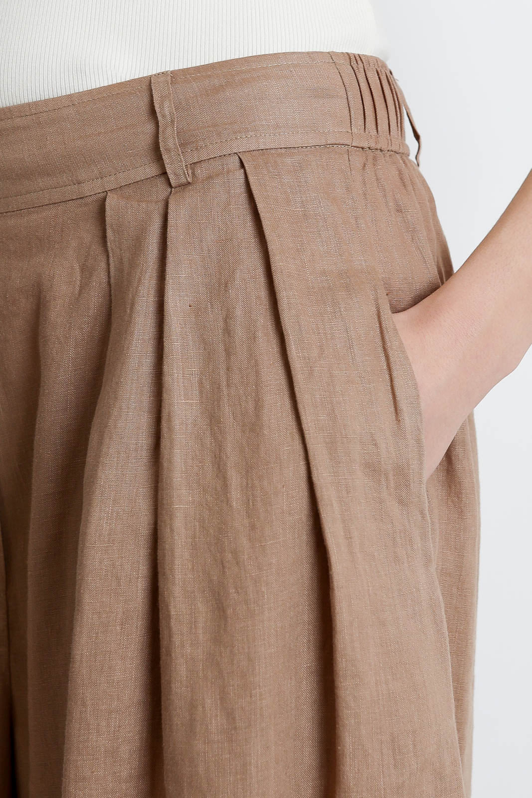 Zenggi, Hose/Culotte Washed Linen in Cafe au Lait