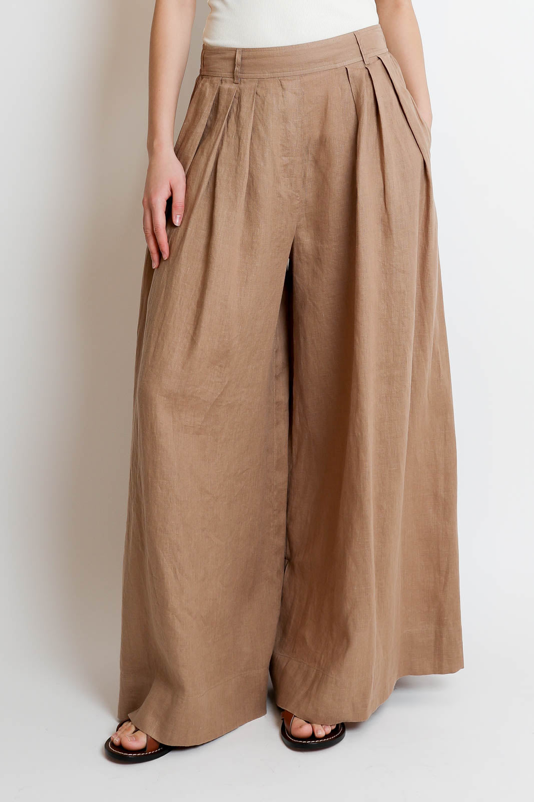 Zenggi, Hose/Culotte Washed Linen in Cafe au Lait