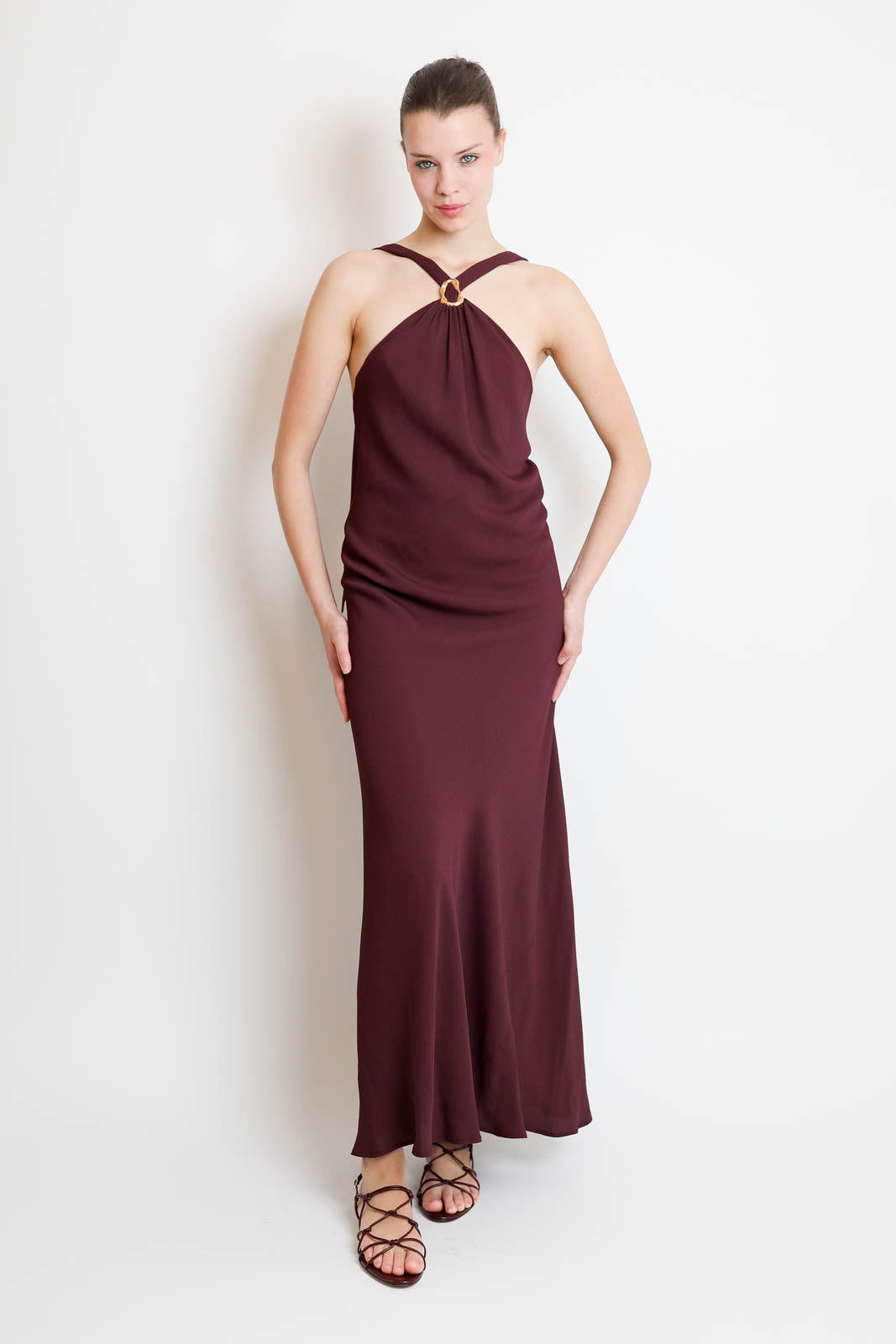 Forte-Forte, Kleid Crepe Marocaine in Ruby