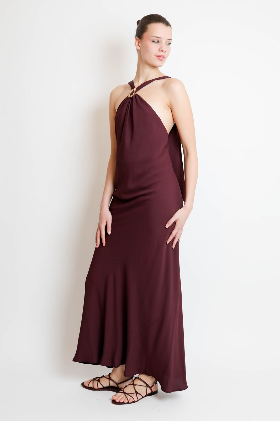 Forte-Forte, Kleid Crepe Marocaine in Ruby