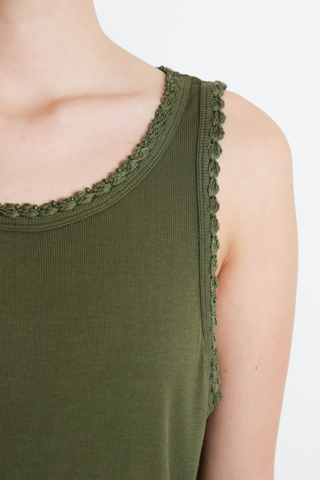 Baziszt, Tank Top Croquet in Green Khaki