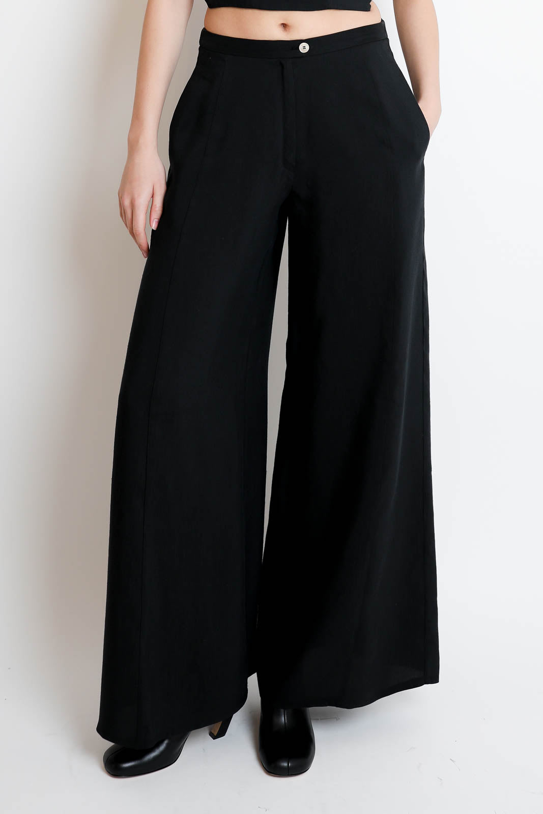 Forte-Forte, Hose Slubbed Linen in Schwarz