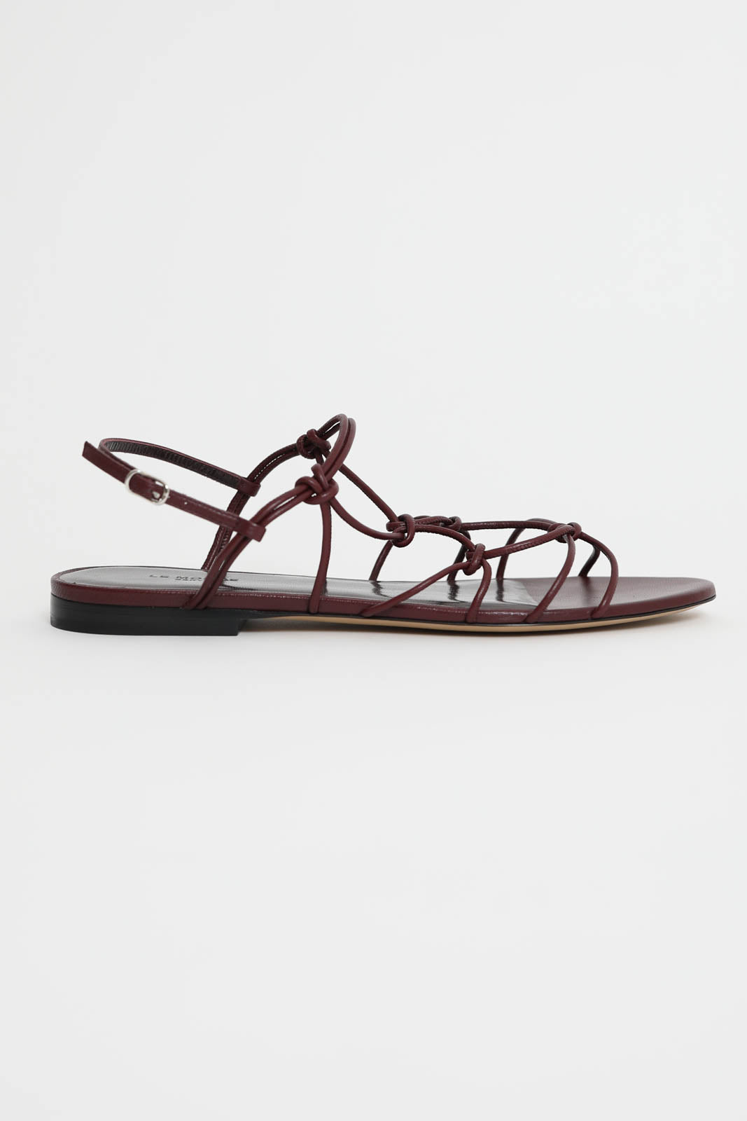 Le Monde Beryl, Grace Flat Sandals in Burgundy