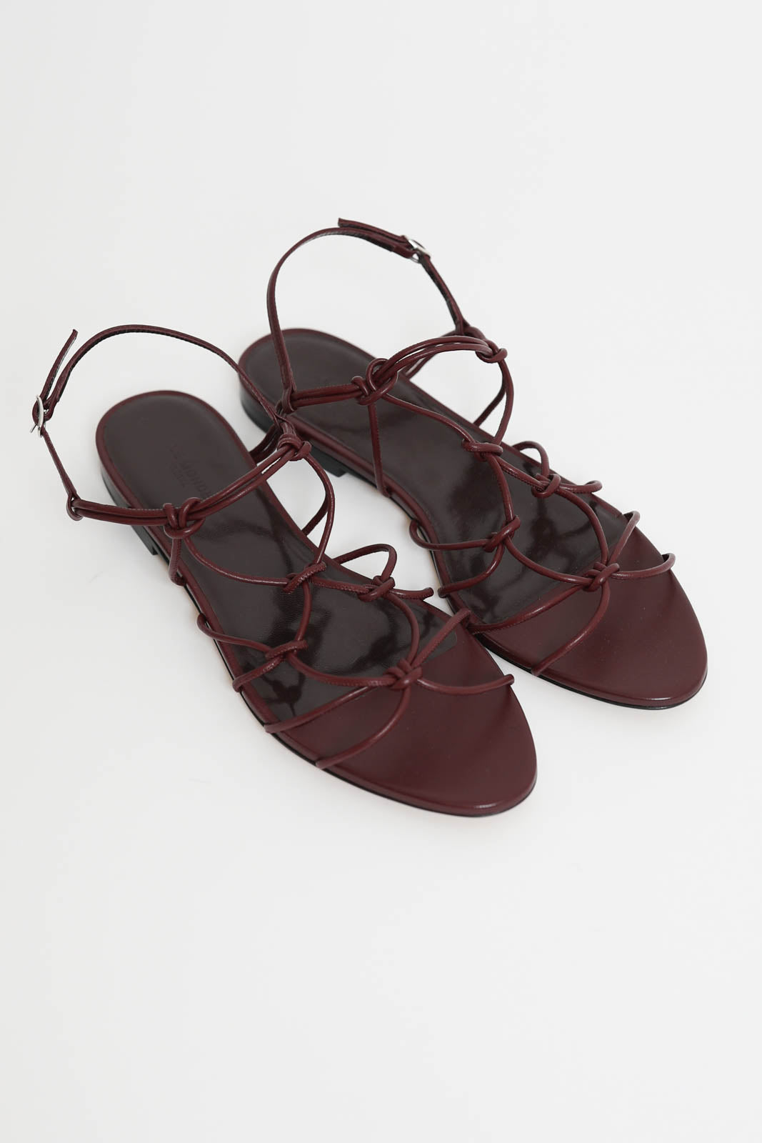 Le Monde Beryl, Grace Flat Sandals in Burgundy