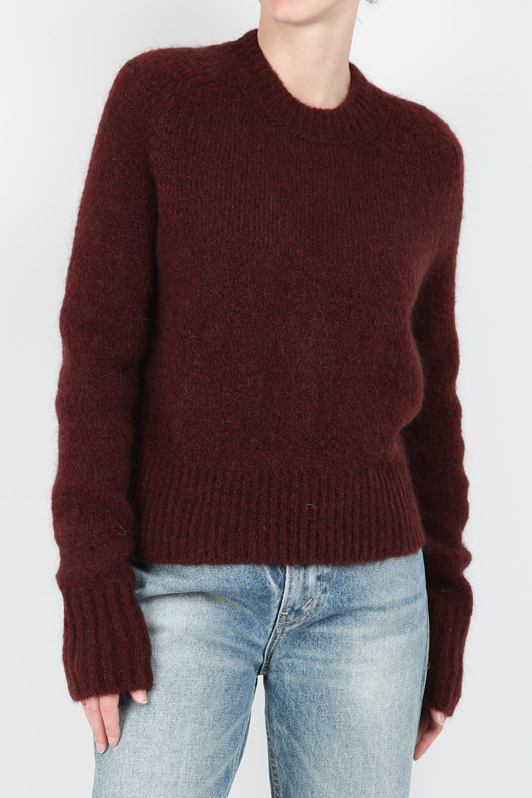 Pullover aus Mohair in Ruby