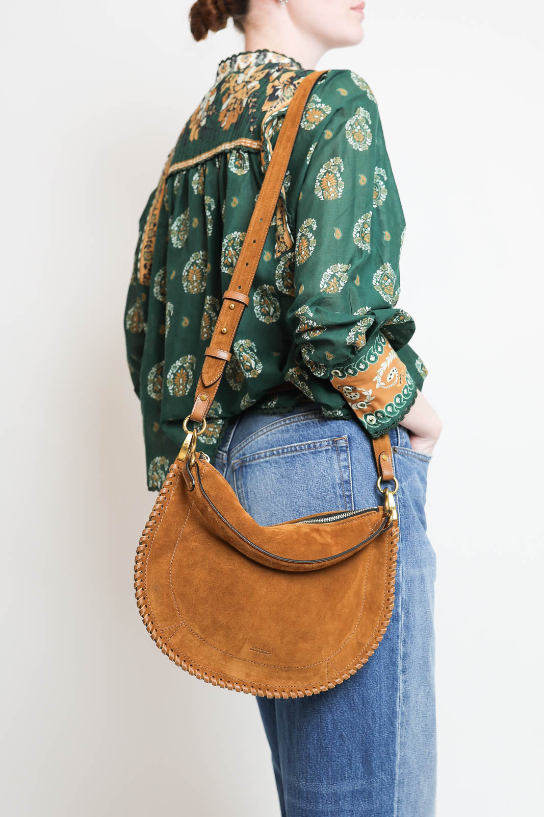 Isabel Marant, Tasche Oskan Soft Zip in Cognac