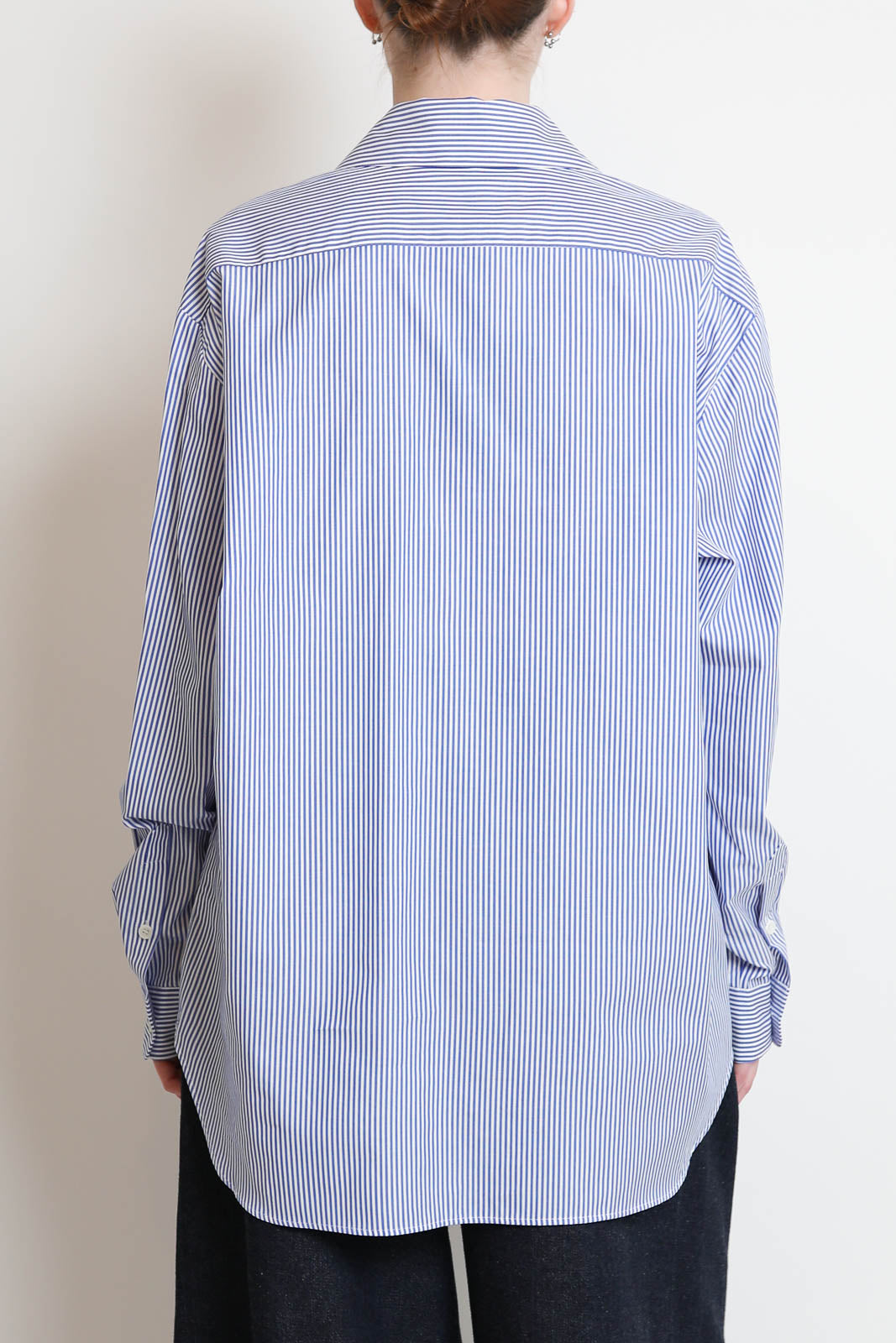 Tibi, Bluse Easy Tuxedo in Blue Multi