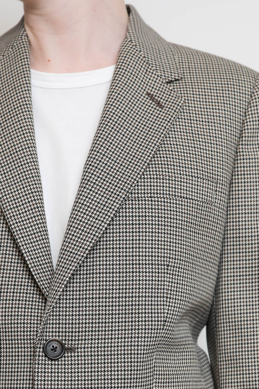 Nili Lotan, Blazer Ysee in Beige/Brown Houndstooth