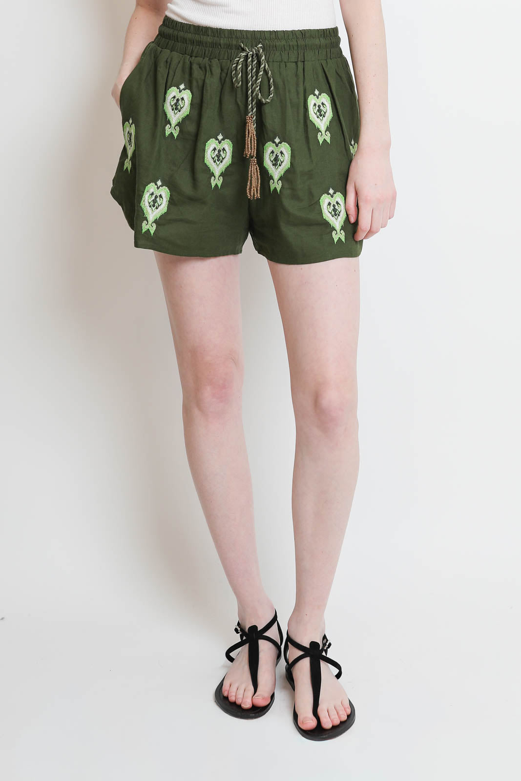 Farm Rio, Shorts Heart Tapestry in Grün