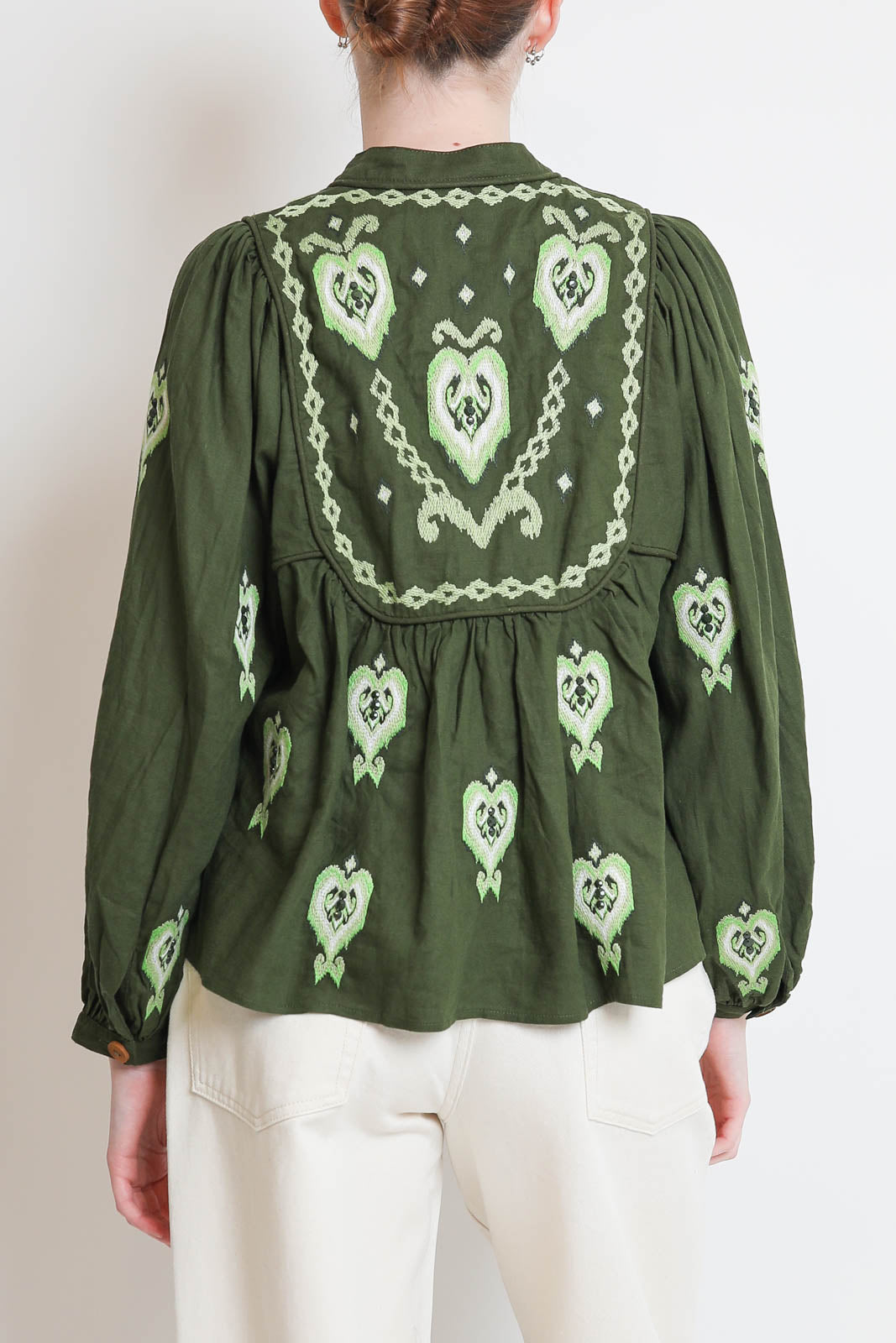 Farm Rio, Bluse Embroidered in Grün